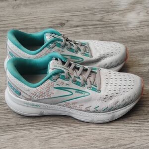 Brooks Glycerin 20 Women's Athletic Shoes - White and Teal Size 9.5B Medium